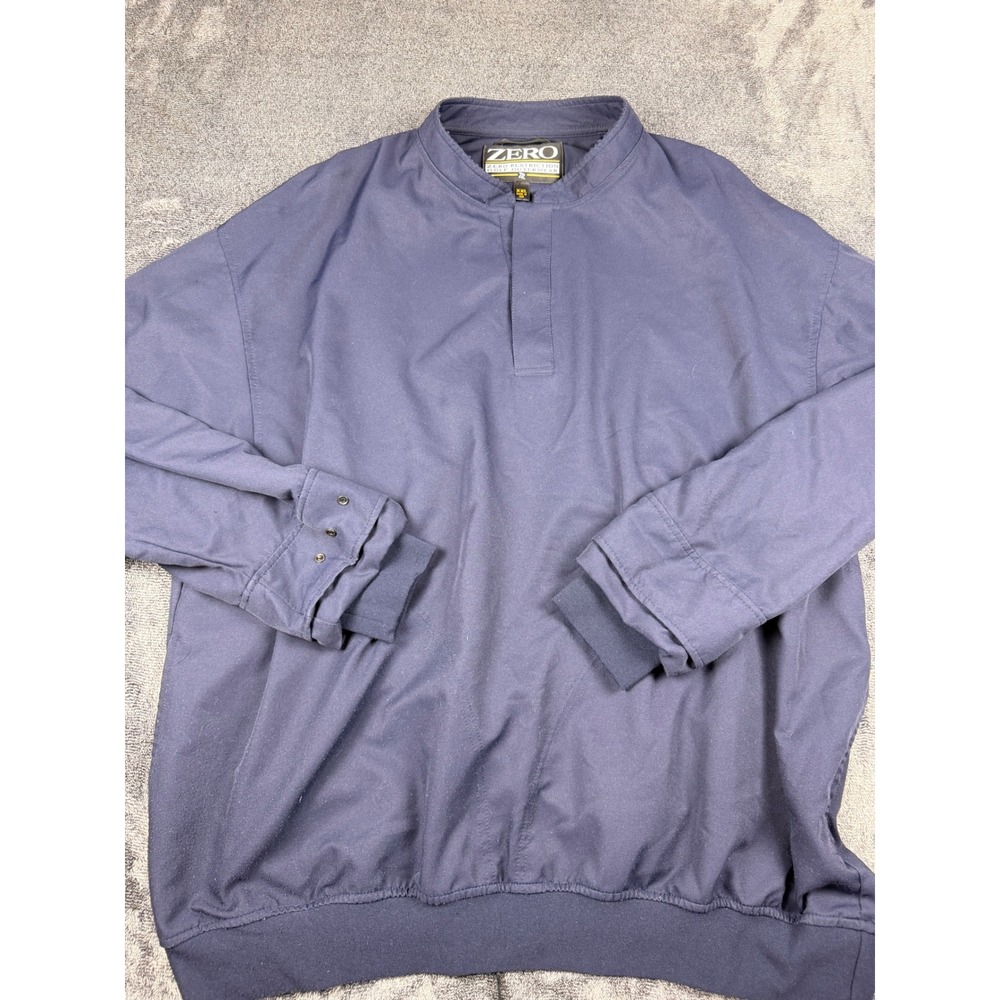 Zero Restriction Mens XXL Golf Windshirt Navy Blue Mock Neck Pullover‎ Jacket